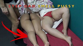 Step Dad Smell the Pussies of Step daughter and her Chubby Friend After Party