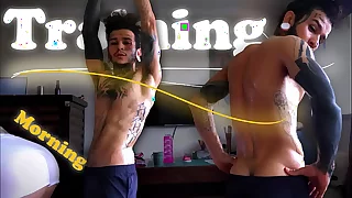 Training routine close by my horny stepmother